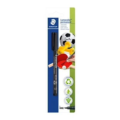 Afbeelding van Staedtler Lumocolor 314 9 BK 1 Pen permanente sportpen voor het labelen van ballen, halters en andere sportuitrusting, zwart, breedte ca. 2,5 mm