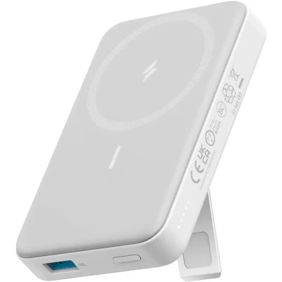Afbeelding van Anker Draadloze Powerbank met MagSafe en Qi2 Magneet 10.000 mAh Snelladen Wit
