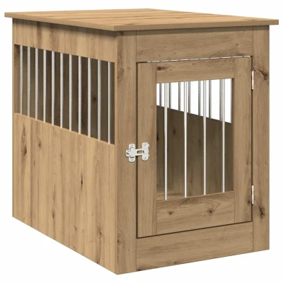 Afbeelding van vidaXL Hondenbench 55x80x68 cm bewerkt hout artisanaal eikenkleurig