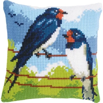Afbeelding van Vervaco Kruissteekkussen kit Zwaluwen PN 0149951