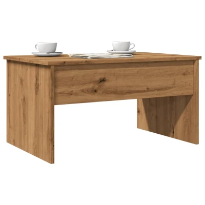Afbeelding van Salontafel 80x50,5x41,5 cm bewerkt hout artisanaal eikenkleurig