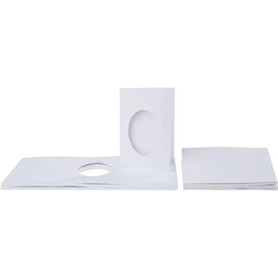 Afbeelding van VBS 30 stuks ovale kaarten DIN A6 wit met bijpassende enveloppen voor fotoalbum, bruiloftsuitnodigingen