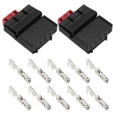 Afbeelding van VGOL 5K0972705 5 polige vrouwelijke achterlichtbundelconnector met klemmen, compatibel Volkswagen, Audi, 2 stuks