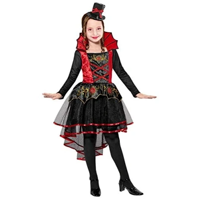 Afbeelding van Widmann Vampier &amp; Dracula Kostuum Steamy Meisje Rood, Zwart Maat 158 Halloween Verkleedkleding