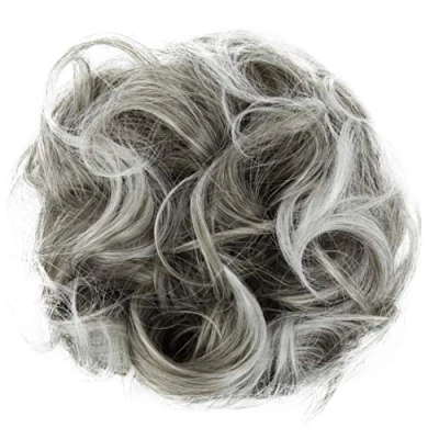 Image de CAISHA XL Postiche Choucho Avoir Les Cheveux Relevés Volumineux Bouclé Chignon Mélange De Gris G19E