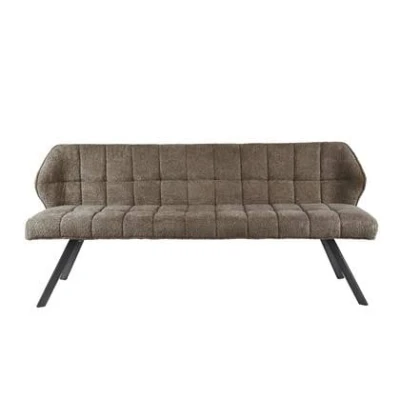 Afbeelding van Eetkamerbank Taupe Bouclé 180x59x84cm Bank Raster Giga Meubel
