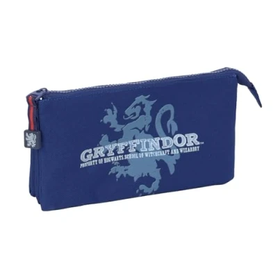 Afbeelding van Pennenetui met 3 vakken Harry Potter Captain Marineblauw 22 x 12 cm