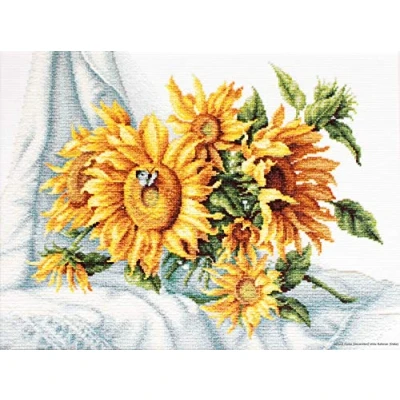 Afbeelding van Borduurpakket zonnebloemen 2