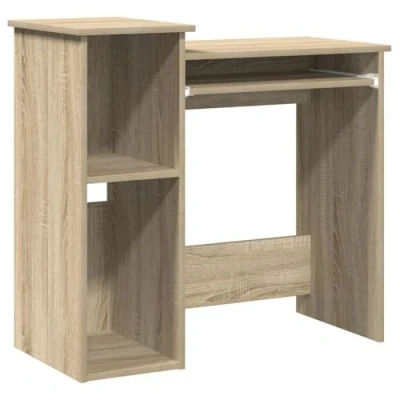 Afbeelding van vidaXL Bureau met schappen 84x40x78 cm bewerkt hout sonoma eikenkleur