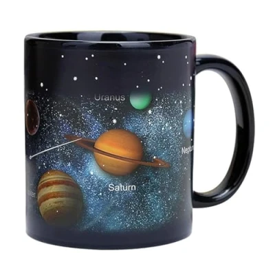 Afbeelding van Aestm mokken kleurverandering koffiemok drinkbeker geschenken zonnesysteem keramische warmtegevoelige mok thermo effect koffiemok, 330 ml sterrenhemel