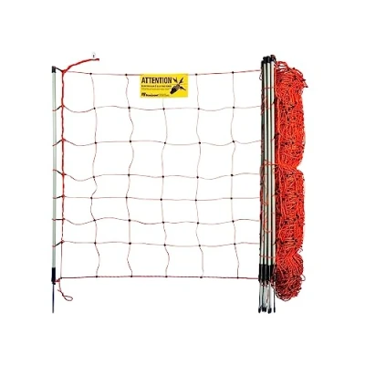 Afbeelding van horizont StrongLine Schapennet, 50 m lang, 90 cm hoog, 14 glasvezelharingen met enkele punt, elektrische omheining voor schapen, geiten, lammeren