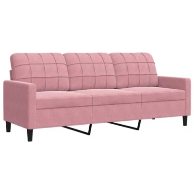 Afbeelding van vidaXL Driezitsbank 180 cm fluweel roze