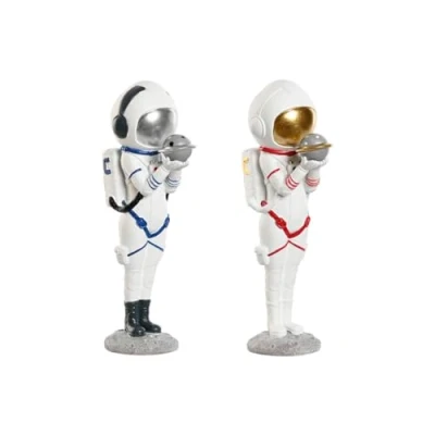 Afbeelding van Decoratieve figuren Home ESPRIT Blauw Wit Rood Gouden Vrouw Ruimtevaarder 11 x 7 25 cm (2 Stuks)
