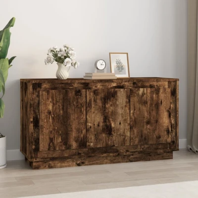 Afbeelding van Dressoir 102x35x55 cm bewerkt hout gerookt eikenkleurig
