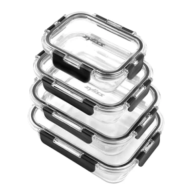 Afbeelding van Zyliss E981067 Voorraaddoos Rechthoekig Container Zwart, Transparant 4 stuk(s)
