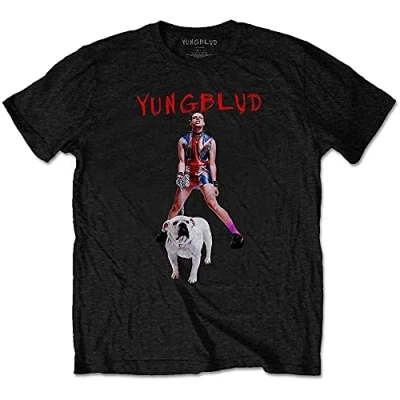Afbeelding van Yungblud Strawberry Lipstick Heren T shirt XL Zwart