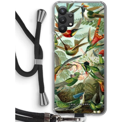 Afbeelding van Case Company® hoesje met Koord geschikt voor Samsung Galaxy A32 5G Haeckel Trochilidae Telefoonhoesje Zwart Bescherming aan alle Kanten en Over de Schermrand