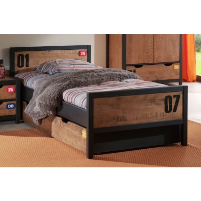 Afbeelding van LUCEVI Alex bed + Rolbed Bruin 90x200 cm