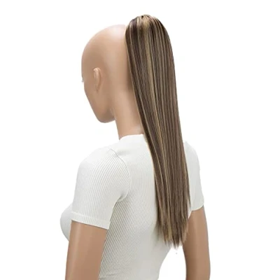 Afbeelding van CAISHA Haarstukje, recht, 55 cm, gevlochten, met trekkoord, extensions, paardenstaart, mix blond, rood/bruin, PH511