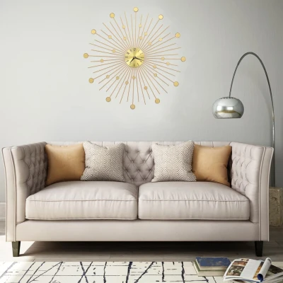 Afbeelding van Wandklok 70 cm metaal goudkleurig