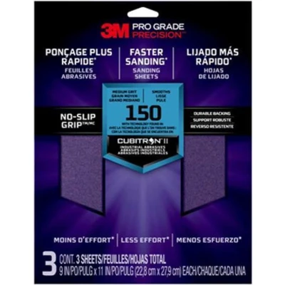 Afbeelding van 3M Pro Grade Precision schuurpapier (3 vellen) korrel 150 (middel)