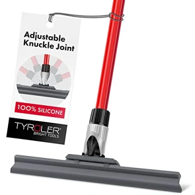 Afbeelding van Tyroler Bright Tools Gepatenteerde Vloerwisser 30 Cm, Massieve 100% Siliconen, Lange 4 Delige Handgreep 140 Verstelbare Knokkelvoeg Het Beste voor Wassen, Drogen, Badkamer, Natte Ruimte, Vloer