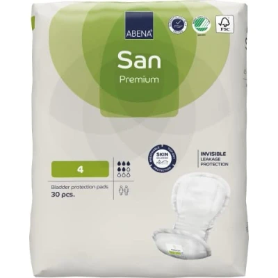 Afbeelding van ABENA San 4, 30x Absorberende Inlegger, Pak, te Dragen in aansluitend Ondergoed Voor Lichte tot Matige Urineverlies Absorptie 800 ml, groen