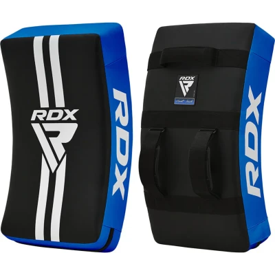 Afbeelding van RDX Sports T1 Gel Padded Curved Kick Shield Blauw Kunstleer