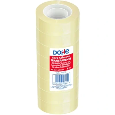 Afbeelding van Dohe Transparant plakband (8 stuks) 1,9 cm x 33 m, verzegeld voor het verpakken van dozen, zendingen of verhuizingen, sterke lijm 45 micron Kantoorbenodigdheden