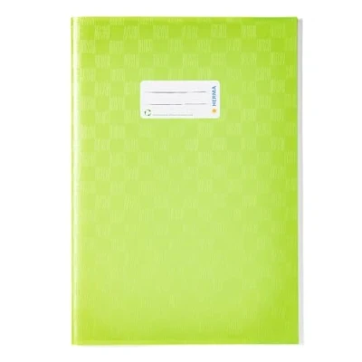 Afbeelding van HERMA 7455 schriftenhoezen DIN A4 Bast, schriften met label en baststructuur, van duurzame afveegbare polypropyleenfolie, set 25 schriftbeschermers voor schoolschriften, lichtgroen