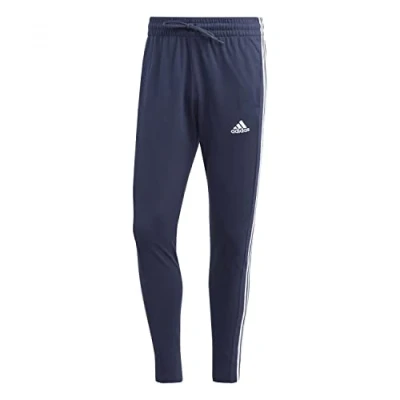 Afbeelding van adidas Herenbroek Essentials Single Jersey Tapered Open Hem 3 Stripes Pants