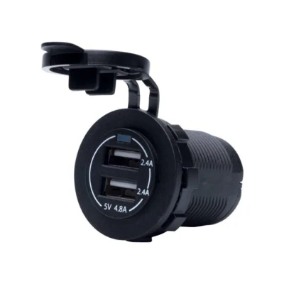 Afbeelding van Over Usb Stopcontact Dubbel 3.4a Zwart Met Flush Frame