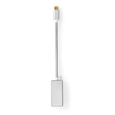 Afbeelding van Nedis USB adapter 3.2 Gen 1 C ™ stekker DisplayPort bus 5 Gbps 0,20 m rond verguld nylon/gevlochten zilver vensterbox