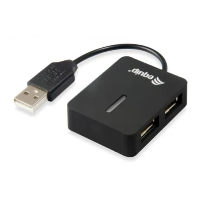 Afbeelding van Equip 128952, 4 port Travel USB Hub, 2.0, 480 Mbit/s, Plastic, Black