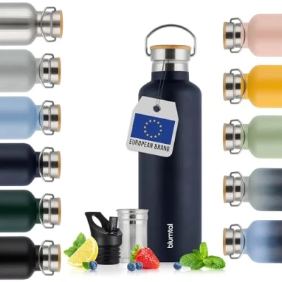 Afbeelding van Blumtal Thermosfles 750 ml Dubbelwandige Drinkfles BPA Vrij Theefles Thermos Donkerblauw