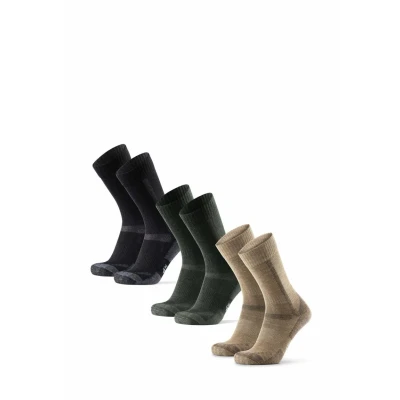 Afbeelding van DANISH ENDURANCE Wandelsokken van merinowol, anti blaren, uniseks, 3 stuks, trekkingsokken voor mannen en vrouwen, Veelkleurig (1x Beige, 1x Groen, Zwart/Grijs), 43 47