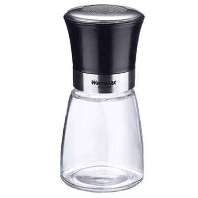 Afbeelding van Westmark Poedersuikerstrooier, met aromadeksel, inhoud: 190 ml, glas/roestvrij staal/kunststof, Blacky, transparant/zwart/zilver, 69512260