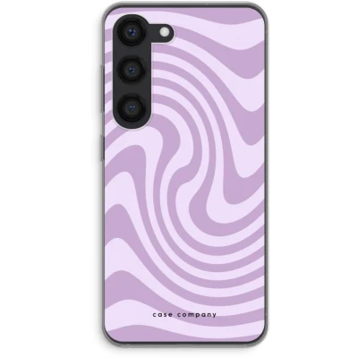 Afbeelding van Case Company® hoesje geschikt voor Samsung Galaxy S23 Swirl Paars Soft Cover Telefoonhoesje Bescherming aan alle Kanten en Schermrand