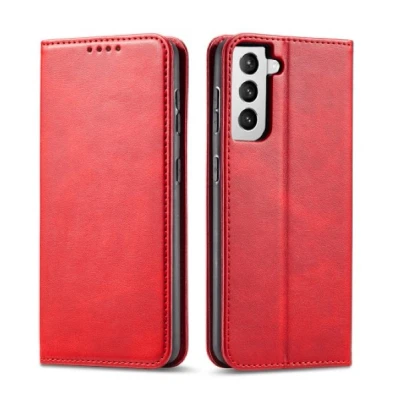 Afbeelding van Casecentive Leren Wallet case Luxe Samsung Galaxy S21 rood