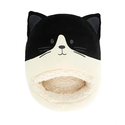 Afbeelding van Balvi Voetenwarmer Kat Poes Kitty Wit Zwart One Size