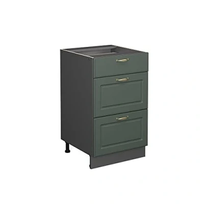 Afbeelding van Vicco Keukenonderkast Fame Line, Groen Goud Landhuis/Grijs, 50 cm zonder werkblad