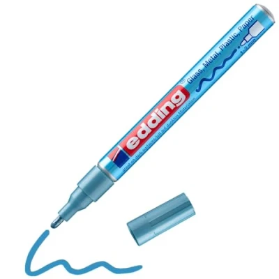 Afbeelding van edding 751 glanslakmarker metallic licht blauw 1ST 1 2 mm / 4 9 070