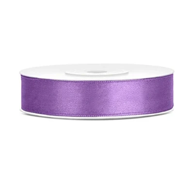 Afbeelding van Satijnen lint van polyester, strik en geschenkverpakking 6/12/25/38/50/100 mm x 25 m (afmetingen 12 lavendelkleur)