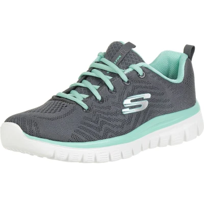 Afbeelding van Skechers Wide Fit Graceful Sneakers laag, Heren, Maat: 36, Charcoal/green Textiel