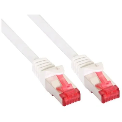 Image de Câble de raccordement InLine® S / FTP PiMF Cat.6 250 MHz sans cuivre, halogène, blanc, 5 m