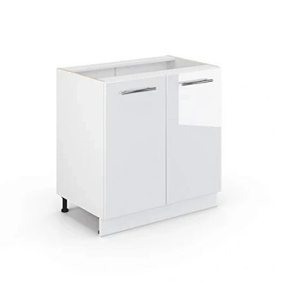 Afbeelding van Vicco Wastafelkast Fame Line, Wit Hoogglans/Wit, 80 cm met legplank, zonder werkblad