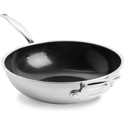 Afbeelding van GreenPan Wokpan Premiere RVS ø 30 cm / 4.7 liter Keramische anti aanbaklaag