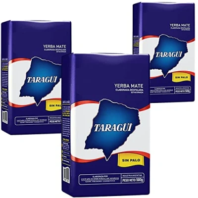 Afbeelding van Taragui Yerba Maté Sin Palo: 1,5 kg (3 x 0,5 kg) + geschenkmonster (40 g) Energiedrank, rijk aan vitamines en antioxidanten, met cafeïne! Versnelt de stofwisseling.