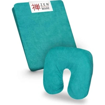 Afbeelding van ZEN Hoeslaken massagetafel en hoofdsteun badstof massagetafelhoes voor esthetische, therapie behandeltafels tafelhoes wasbaar op 60 smaragdgroen