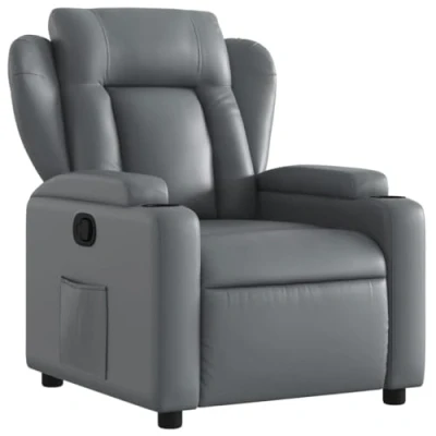 Image de vidaXL Fauteuil inclinable Gris Similicuir372430